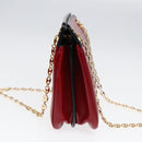 GUCCI Chain Shoulder Bag Leather Red Gold 576422 Auth am6808V-4