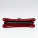 GUCCI Chain Shoulder Bag Leather Red Gold 576422 Auth am6808V-5