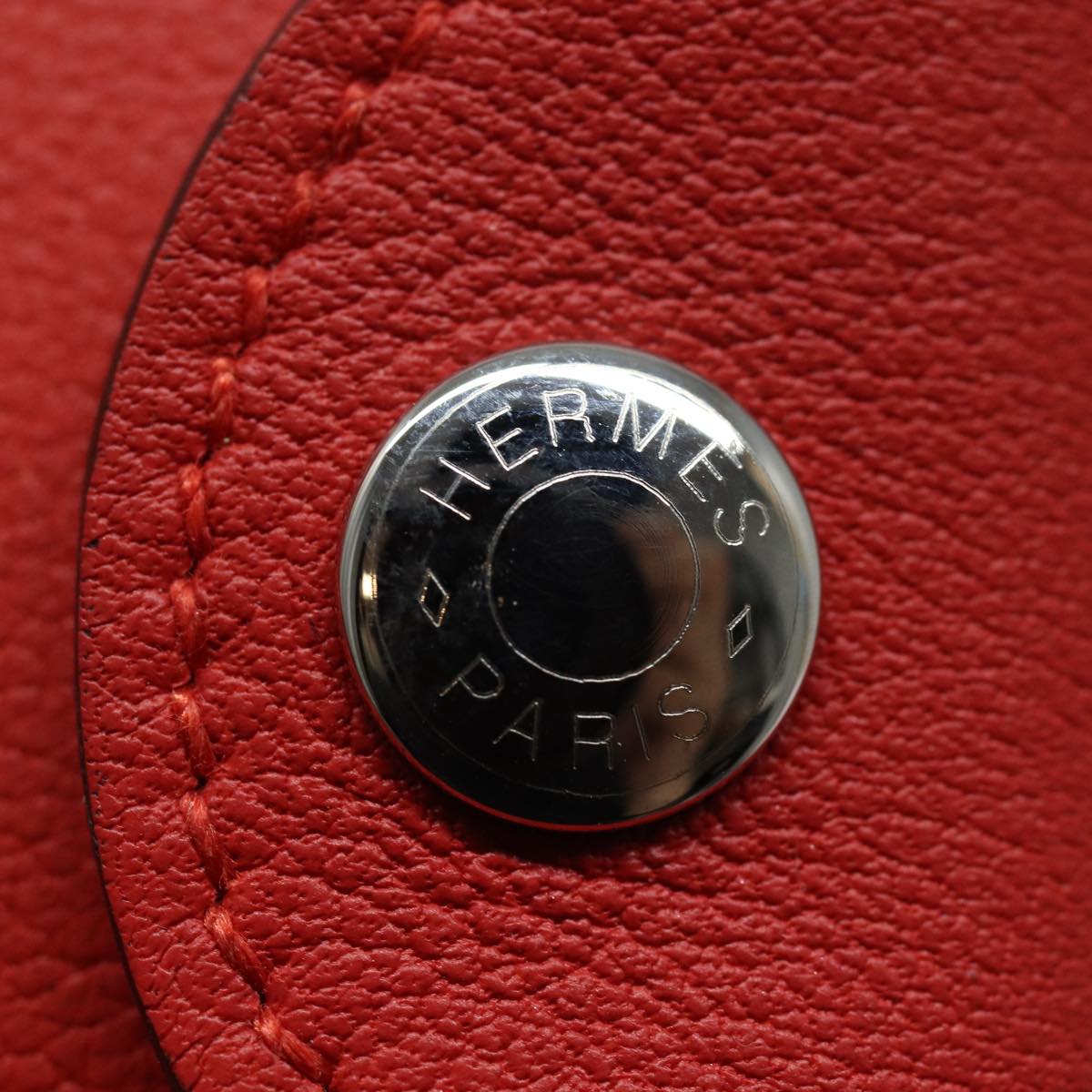 HERMES Yuris GM Note Cover Leather Red Auth am6812