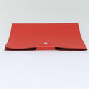 HERMES Yuris GM Note Cover Leather Red Auth am6812-3