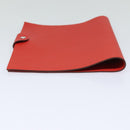 HERMES Yuris GM Note Cover Leather Red Auth am6812-5