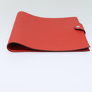HERMES Yuris GM Note Cover Leather Red Auth am6812-6