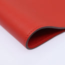 HERMES Yuris GM Note Cover Leather Red Auth am6812-7