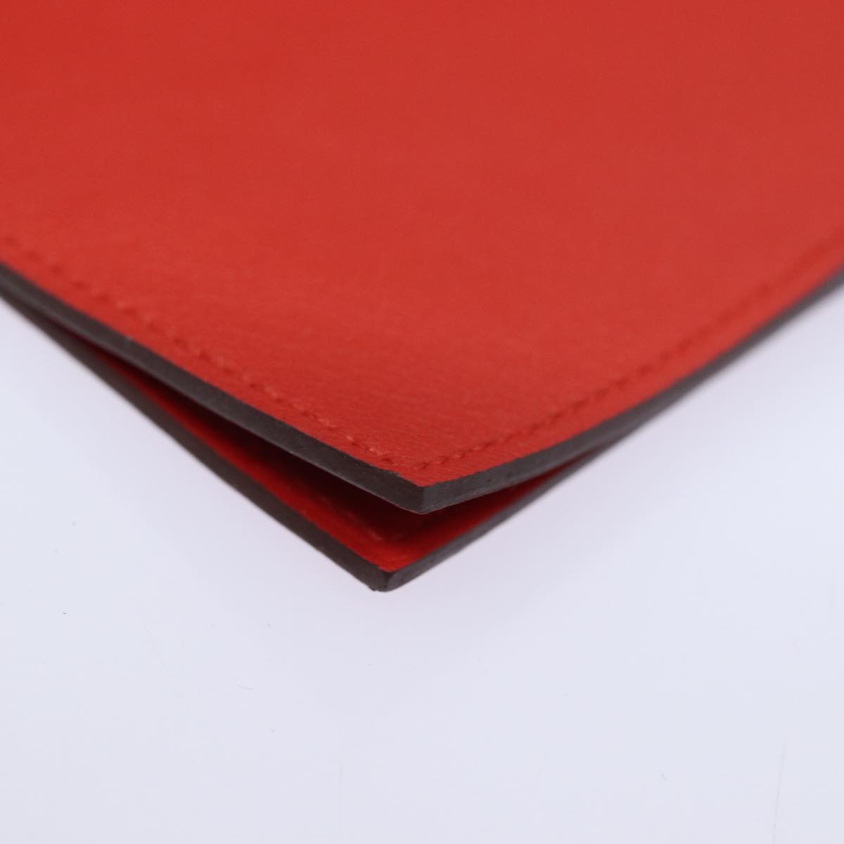 HERMES Yuris GM Note Cover Leather Red Auth am6812