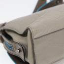 BALENCIAGA Turn Lock Chain Shoulder Bag Leather Beige Gray Silver Auth am6814V-16