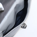 BALENCIAGA Turn Lock Chain Shoulder Bag Leather Beige Gray Silver Auth am6814V-22