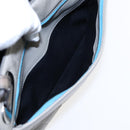 BALENCIAGA Turn Lock Chain Shoulder Bag Leather Beige Gray Silver Auth am6814V-23