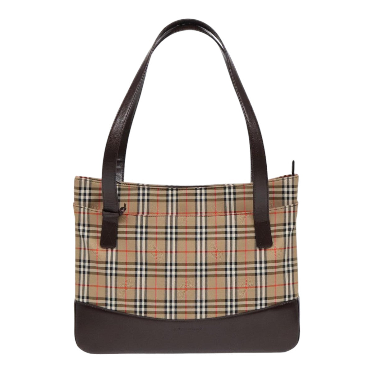 BURBERRY Nova Check Tote Bag Canvas Beige Auth am6828A - 0