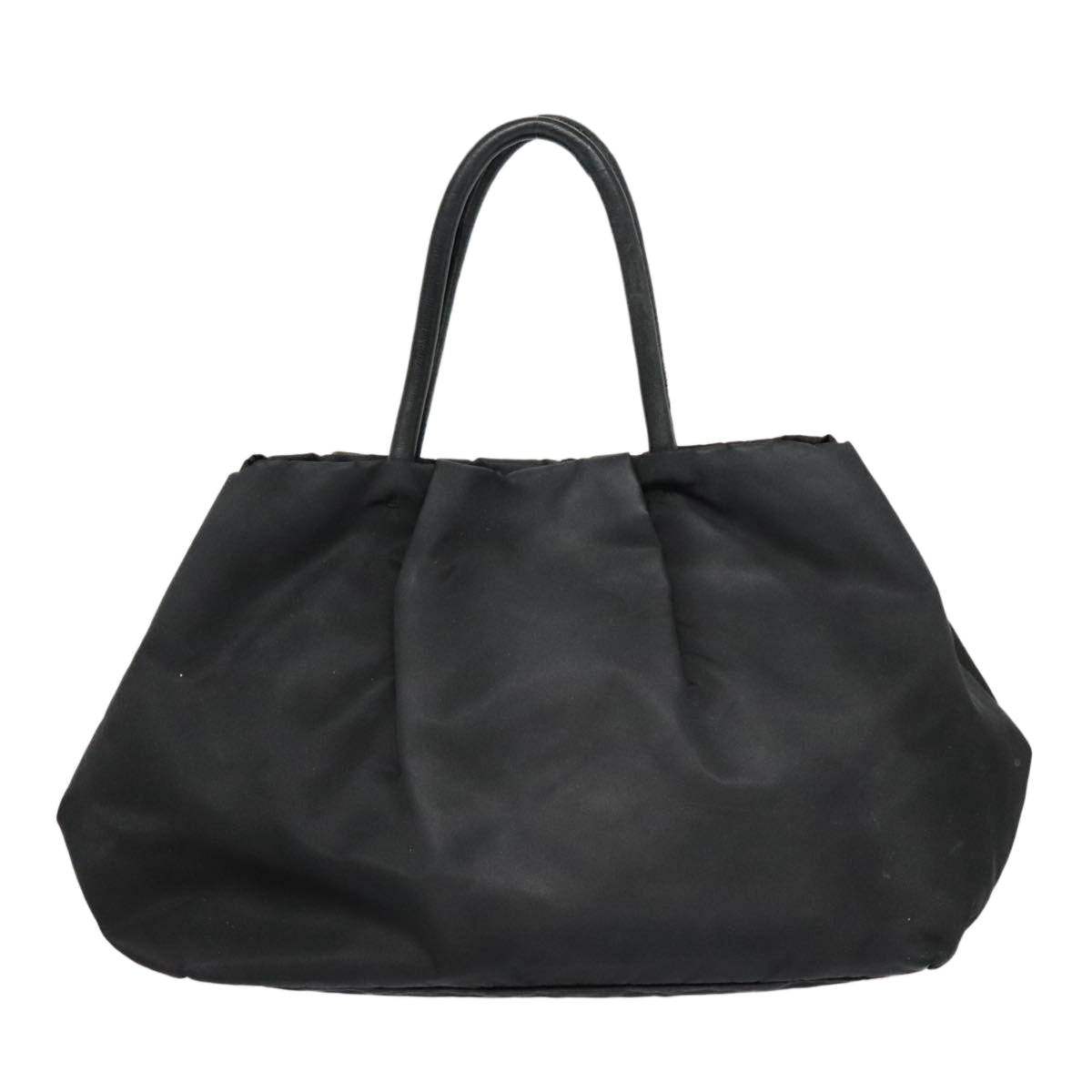 PRADA Ribbon Hand Bag Nylon Black Auth am6830 - 0