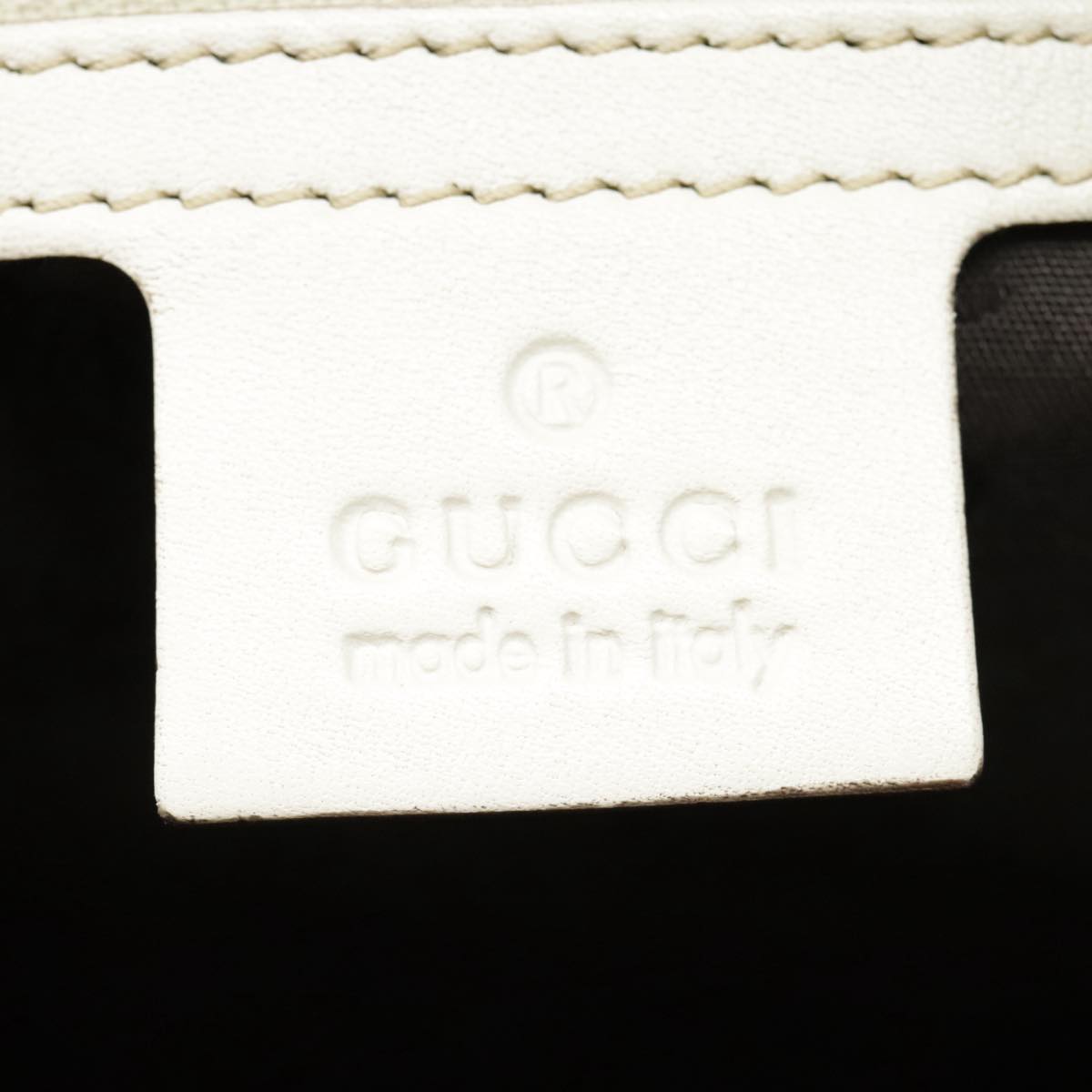 GUCCI Guccissima GG Twins Hand Bag Leather White Auth am6833