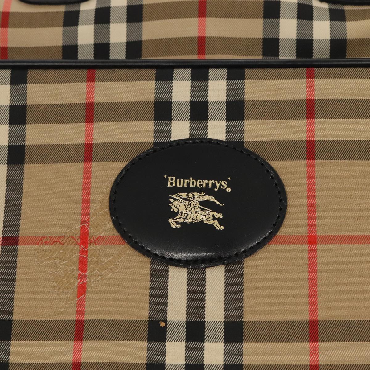 Burberrys Nova Check Garment Cover Canvas Beige Black Auth am6840