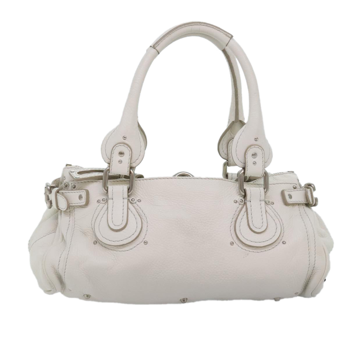 Chloe Paddington Hand Bag Leather White Auth am6846 - 0