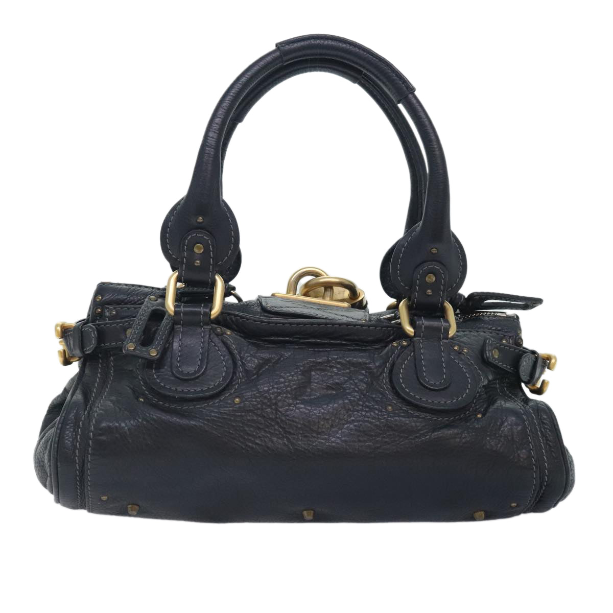 Chloe Paddington Hand Bag Leather Black Auth am6847 - 0