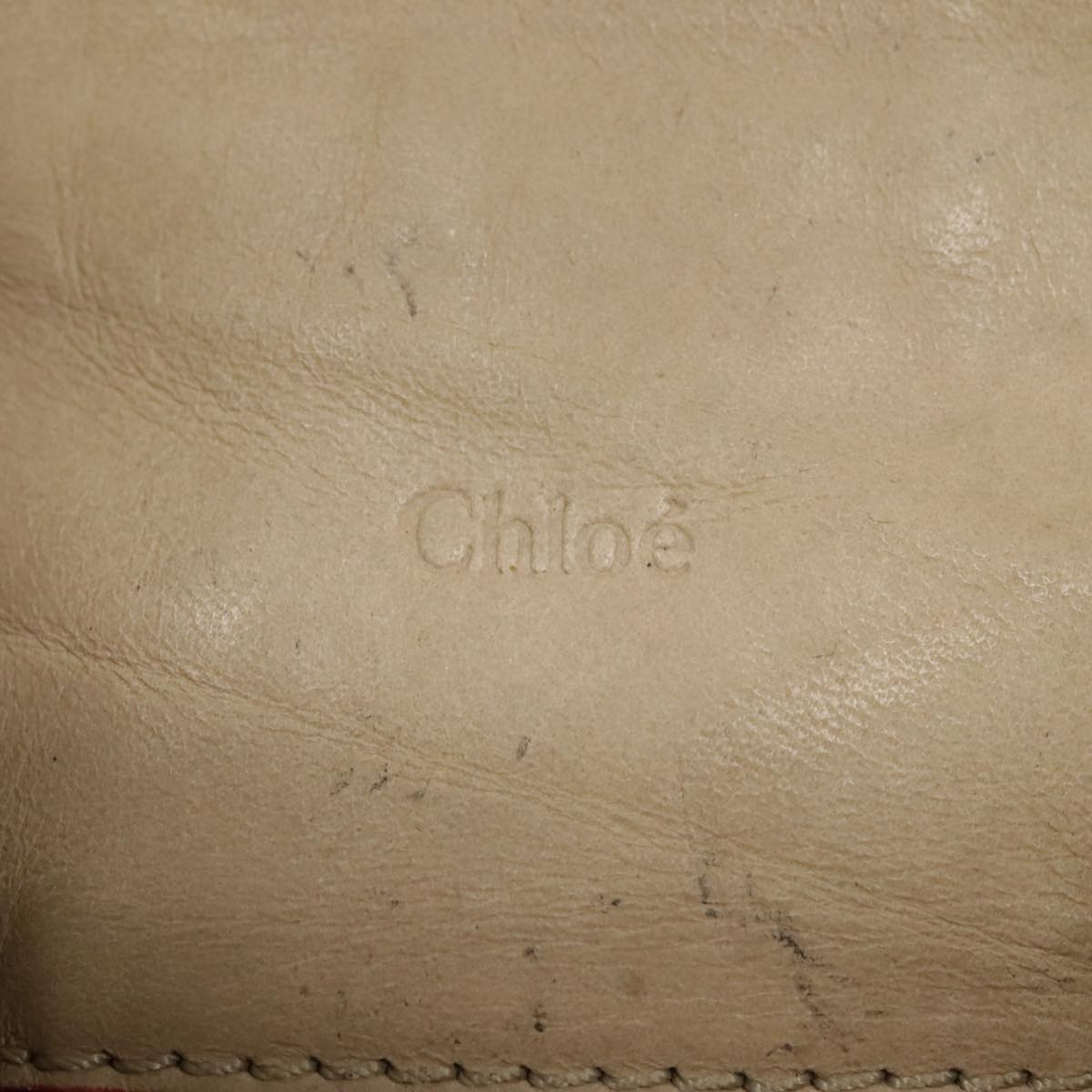 Chloe Victoria Hand Bag Leather 2way Beige Auth am6850