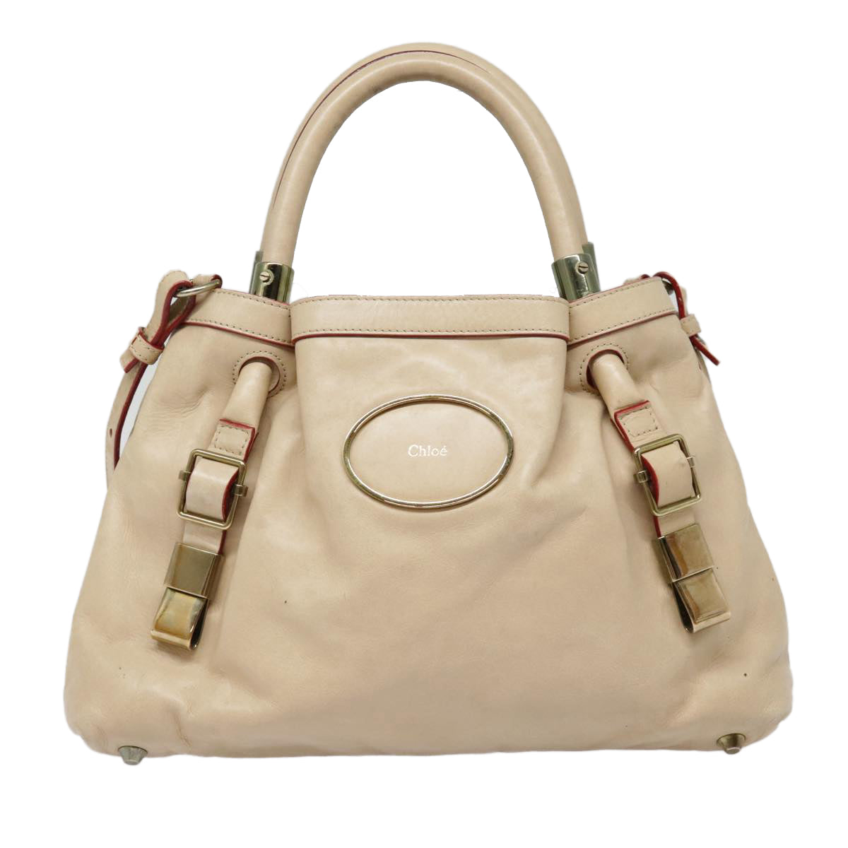 Chloe Victoria Hand Bag Leather 2way Beige Auth am6850 - 0