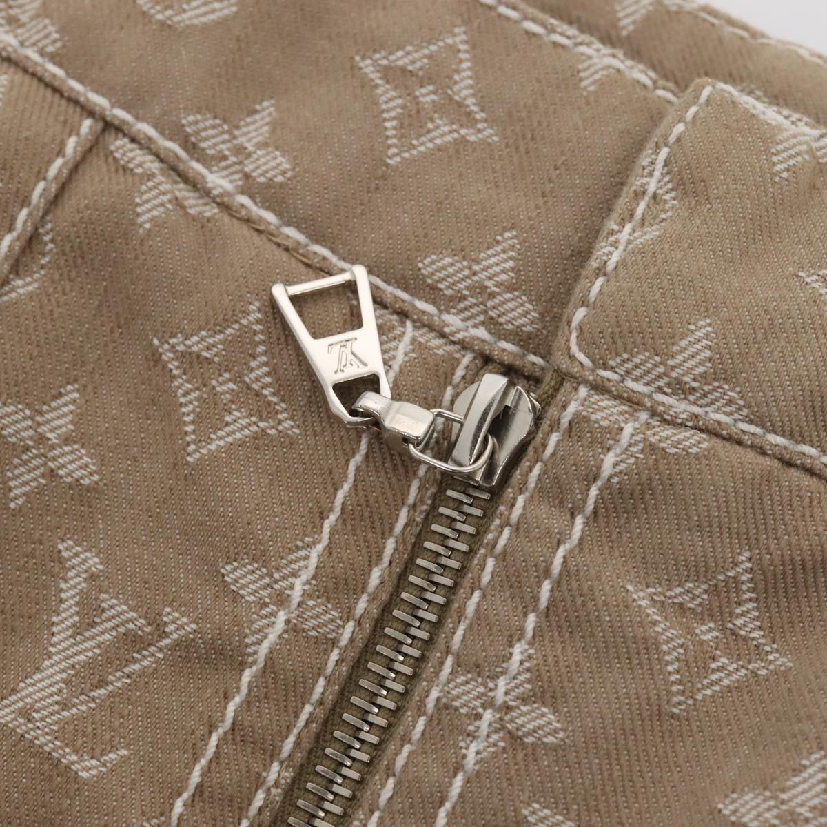 LOUIS VUITTON Monogram denim skirt 36 Beige LV Auth am6864