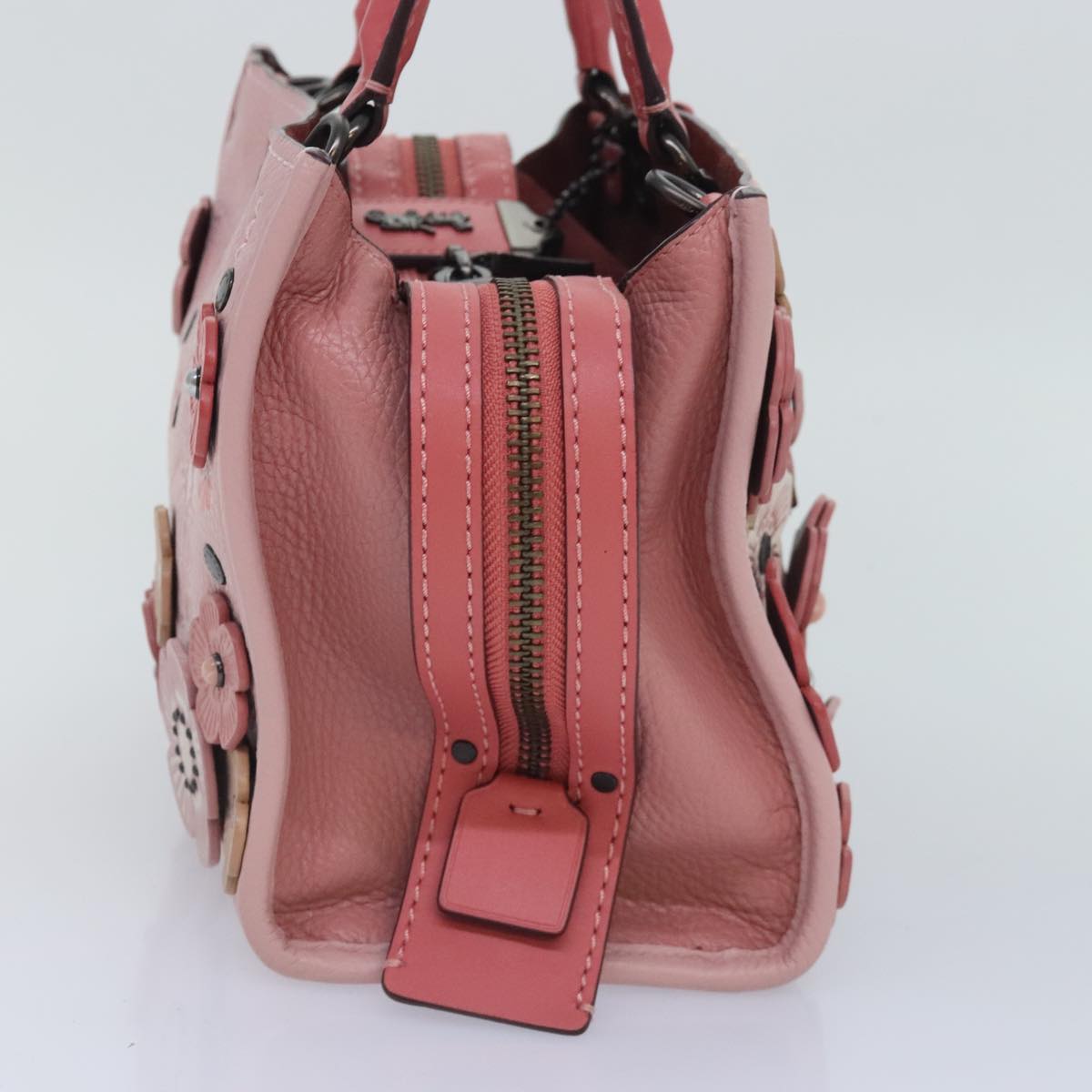 Coach Rogue 25 Hand Bag Leather 2way Pink Auth am6867