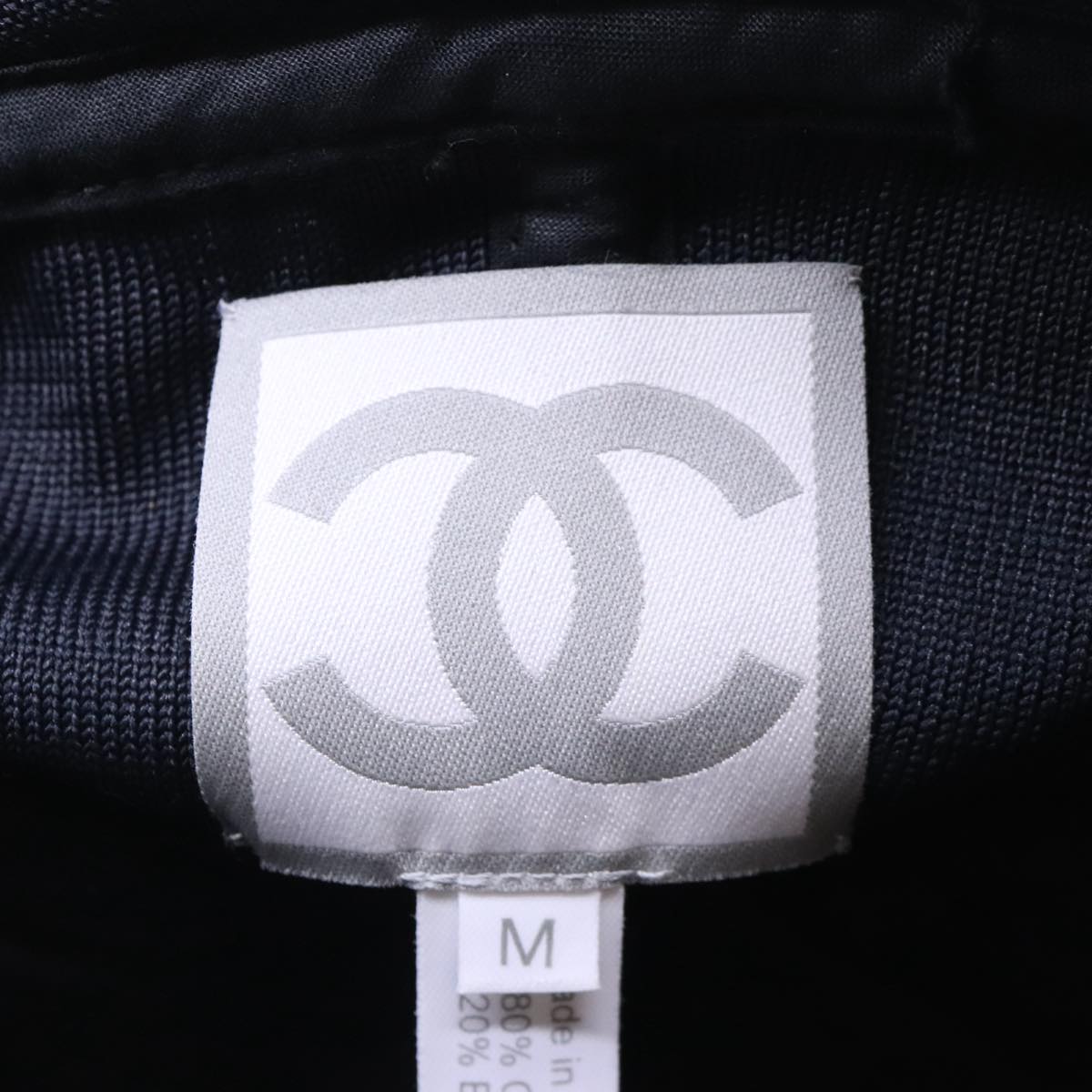 CHANEL Sports Line Hat cotton Black CC Auth am6872