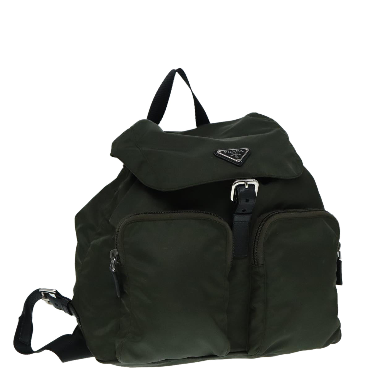 PRADA Backpack Nylon Khaki Auth am6878