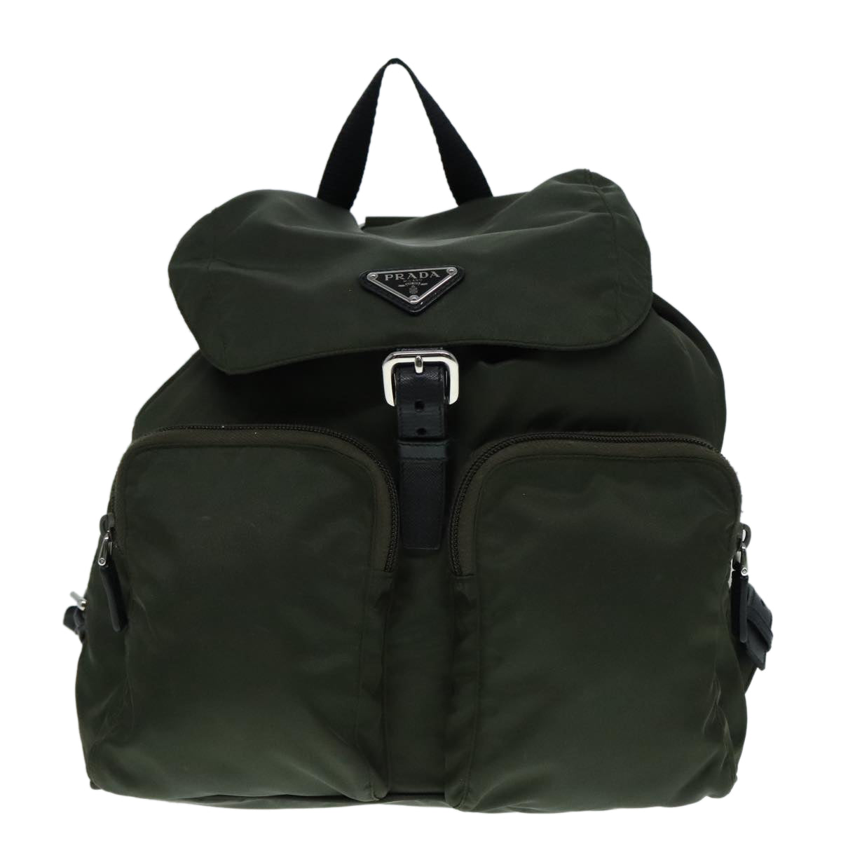 PRADA Backpack Nylon Khaki Auth am6878