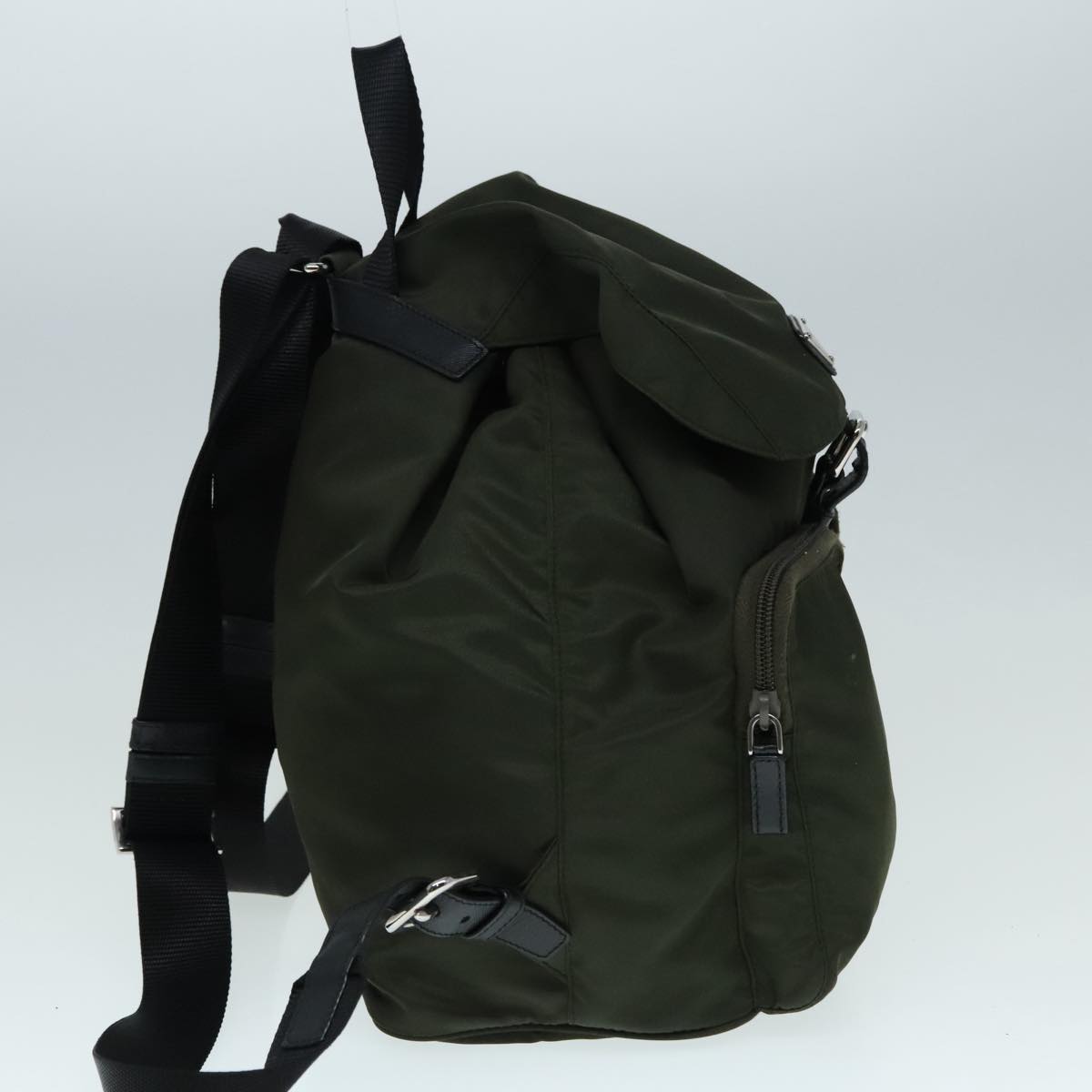 PRADA Backpack Nylon Khaki Auth am6878