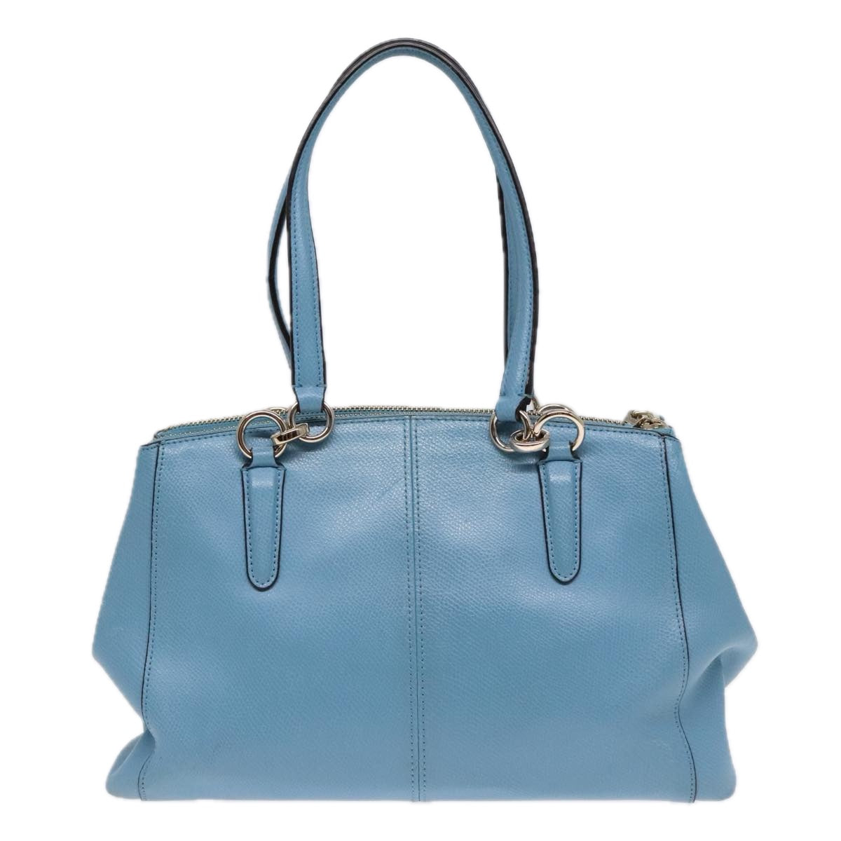 Coach Hand Bag Leather 2way Blue Auth am6882 - 0