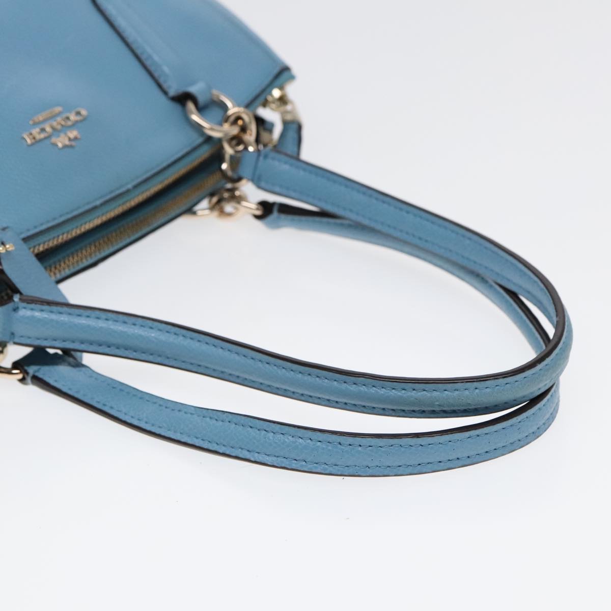 Coach Hand Bag Leather 2way Blue Auth am6882