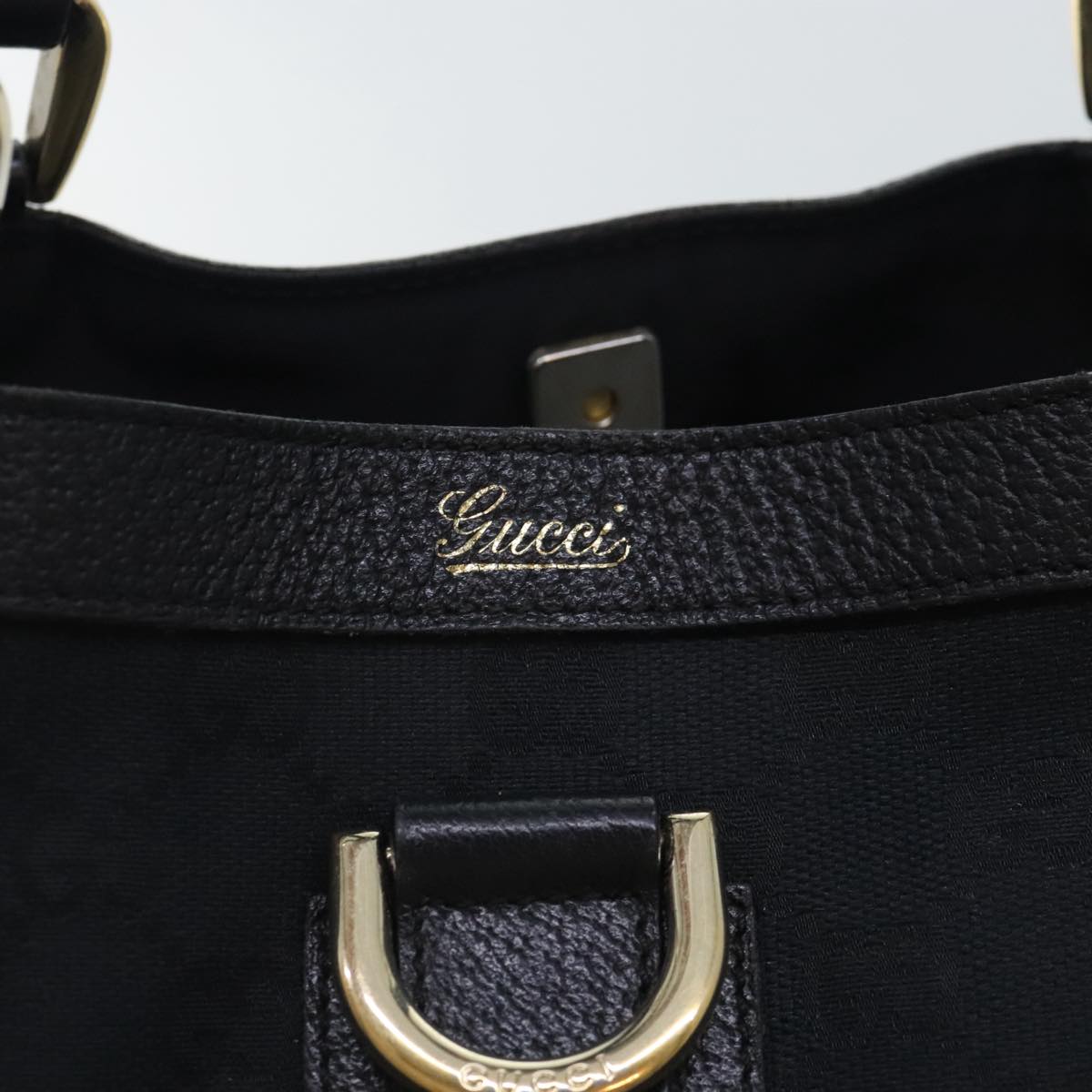 GUCCI GG Canvas Abbey Tote Bag Black Auth am6894