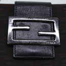 FENDI Zucchino Canvas Wallet Brown Silver Auth am6905-17