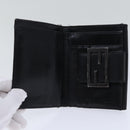 FENDI Zucchino Canvas Wallet Brown Silver Auth am6905-9