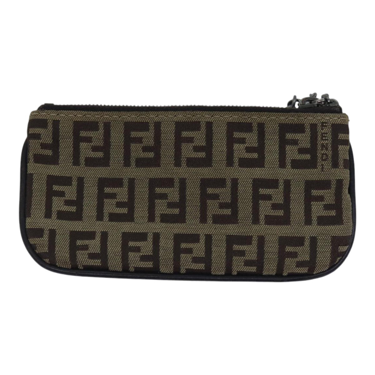 FENDI Zucchino Canvas Coin Purse Beige Auth am6906 - 0