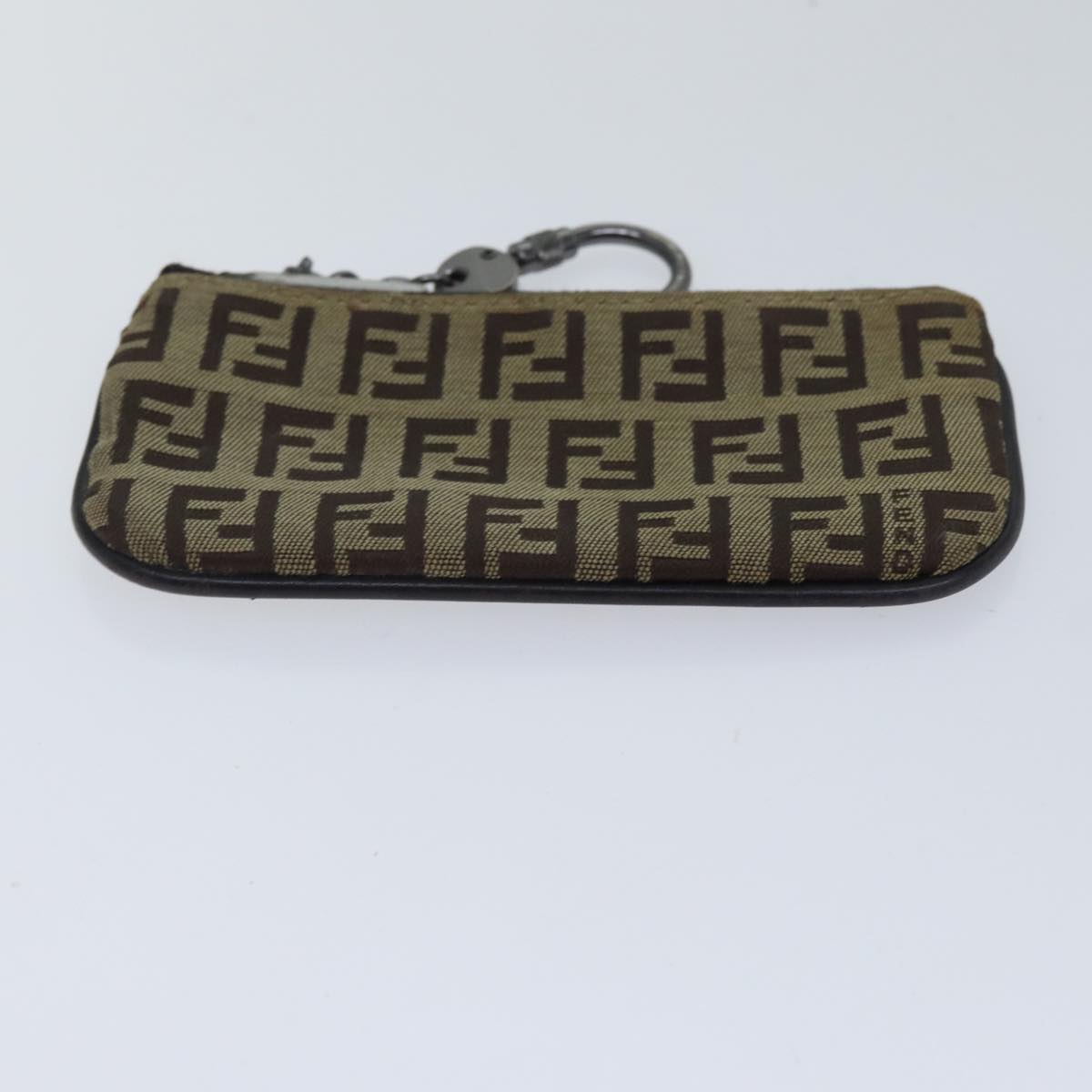 FENDI Zucchino Canvas Coin Purse Beige Auth am6906