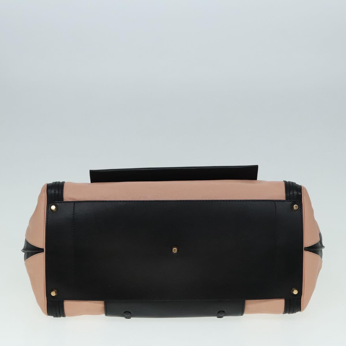 Chloe Alice Hand Bag Leather 2way Black Pink Auth am6912