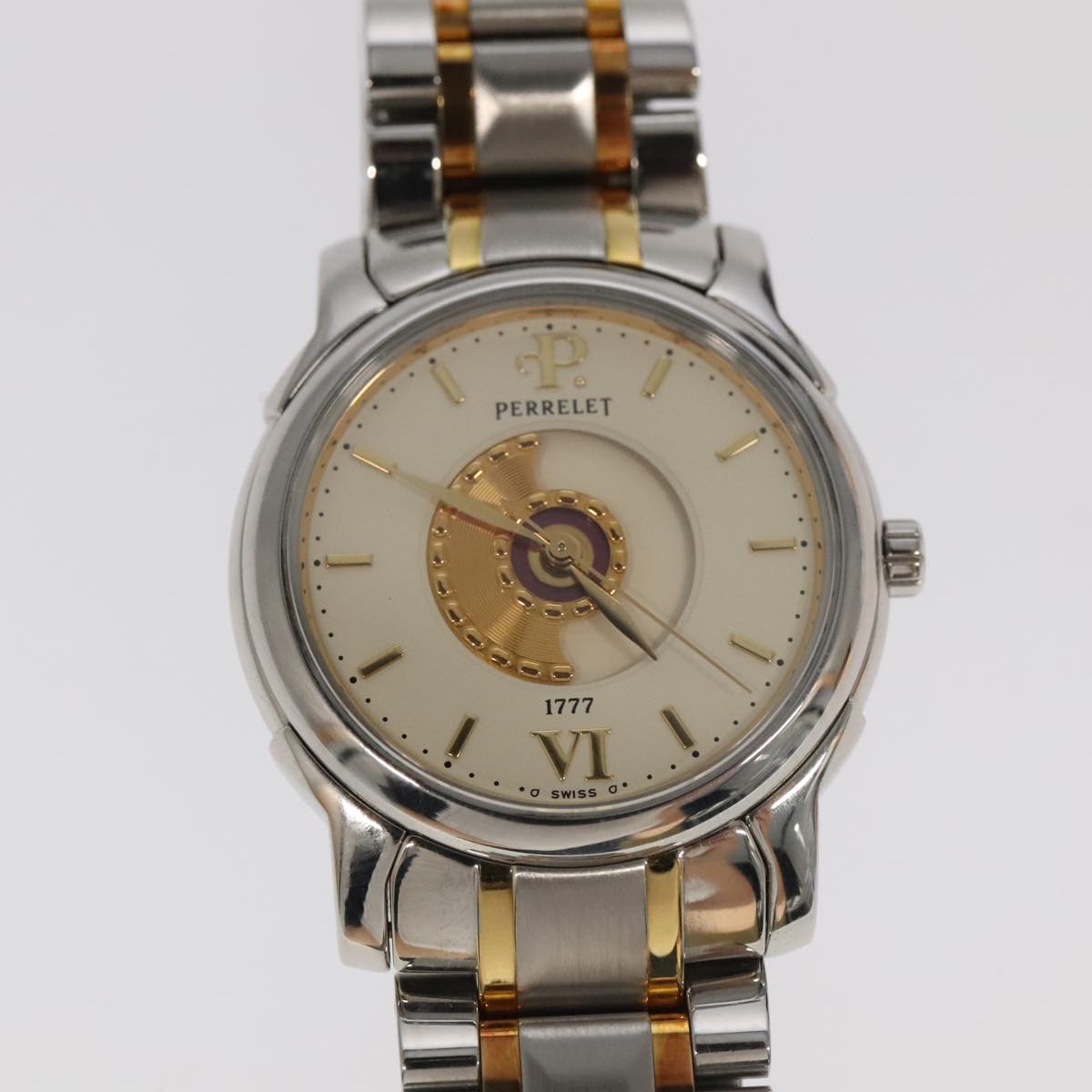 PERRELET Watches Stainless Steel Silver Gold Red 1220 Auth am6930