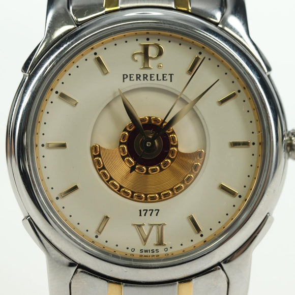 PERRELET Double Rotor Watch Two Tone Design No 45 Stainless Auth am6930SM