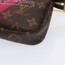 LOUIS VUITTON Monogram V line Mini Pochette Accessoires Pouch Pink Auth am6931SAV-14