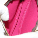 LOUIS VUITTON Monogram V line Mini Pochette Accessoires Pouch Pink Auth am6931SAV-10