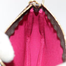 LOUIS VUITTON Monogram V line Mini Pochette Accessoires Pouch Pink Auth am6931SAV-19