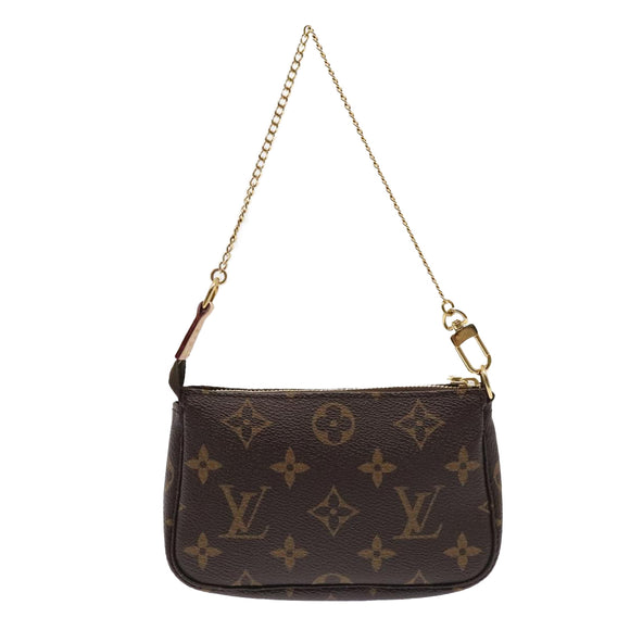 LOUIS VUITTON Monogram V line Mini Pochette Accessoires Pouch Pink Auth am6931SAV