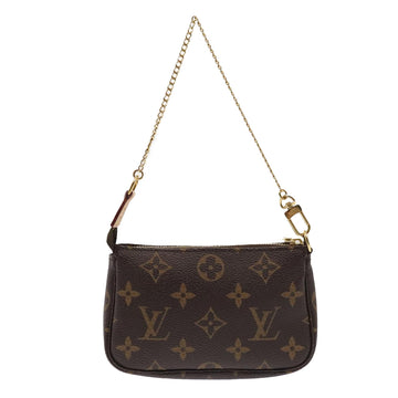 LOUIS VUITTON Monogram V line Mini Pochette Accessoires Pouch Pink Auth am6931SAV - 0