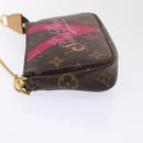 LOUIS VUITTON Monogram V line Mini Pochette Accessoires Pouch Pink Auth am6931SAV-4
