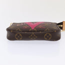 LOUIS VUITTON Monogram V line Mini Pochette Accessoires Pouch Pink Auth am6931SAV-5