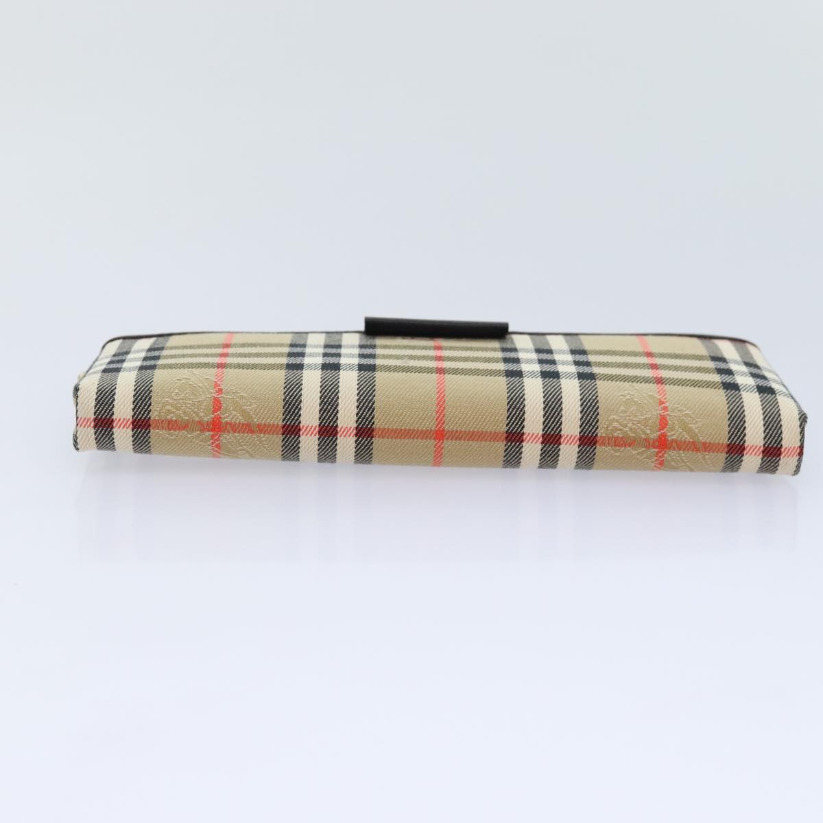 BURBERRY Nova Check Pen Case Canvas Beige Gold Auth am6936