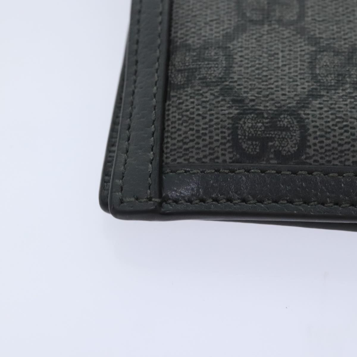 GUCCI GG Supreme Wallet PVC Gray Silver 597609 Auth am6937