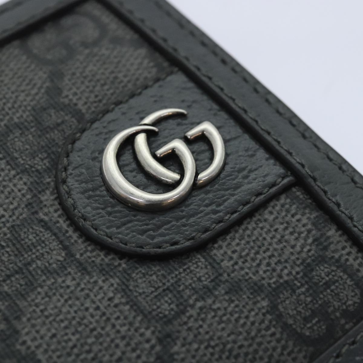 GUCCI GG Supreme Wallet PVC Gray Silver 597609 Auth am6937