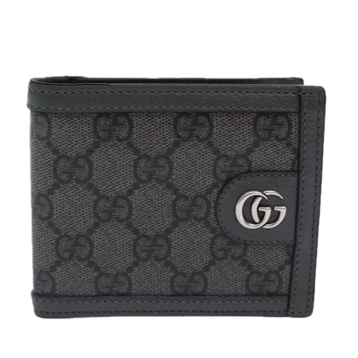 GUCCI GG Supreme Wallet PVC Gray Silver 597609 Auth am6937