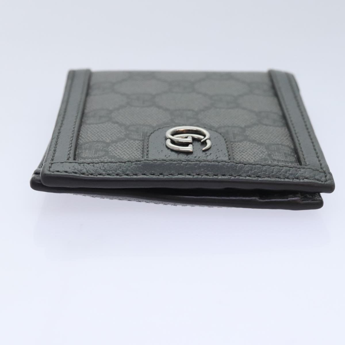 GUCCI GG Supreme Wallet PVC Gray Silver 597609 Auth am6937