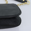 TORY BURCH Chain Shoulder Bag Leather Black Gold Auth am6939-15