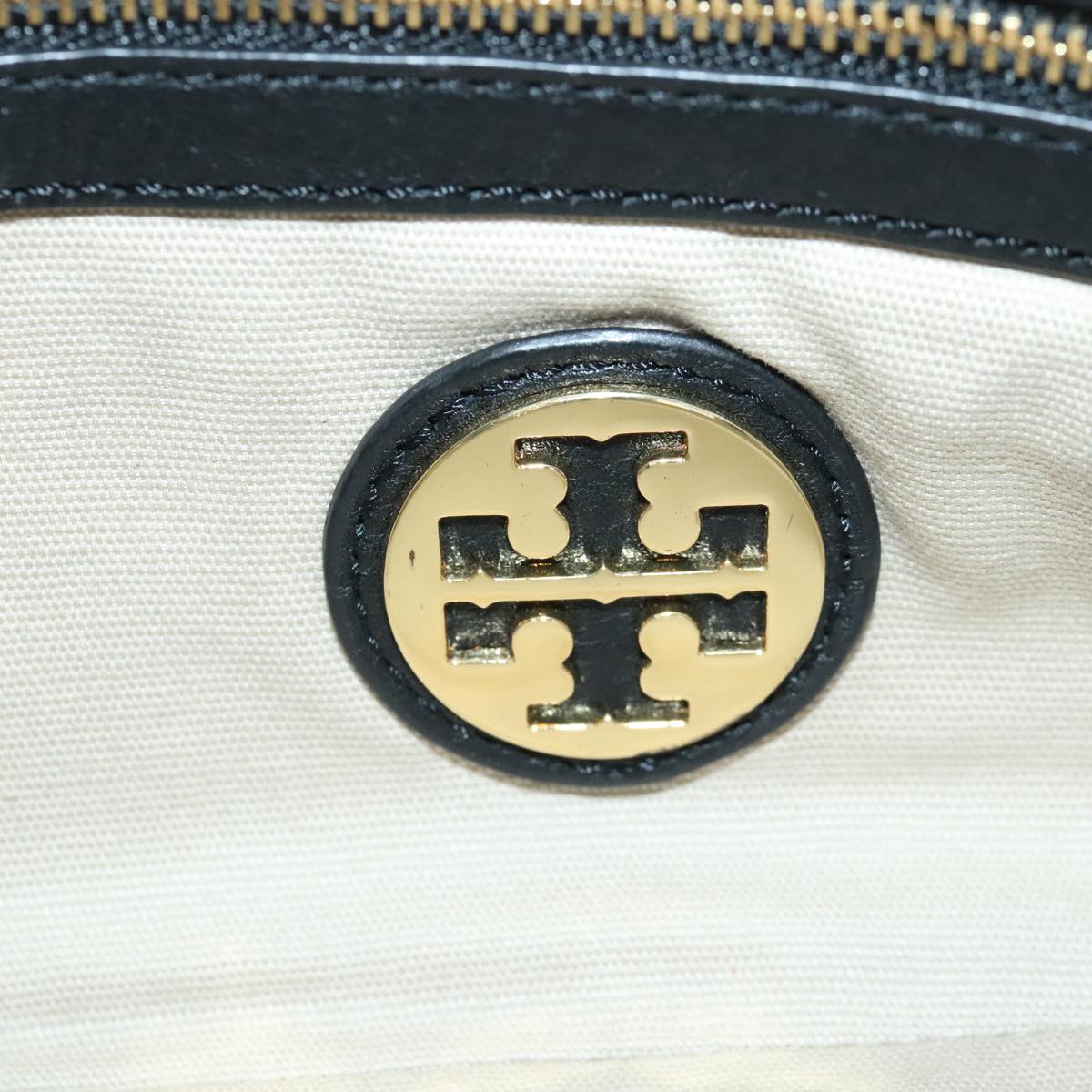 TORY BURCH Chain Shoulder Bag Leather Black Gold Auth am6939