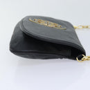 TORY BURCH Chain Shoulder Bag Leather Black Gold Auth am6939-4
